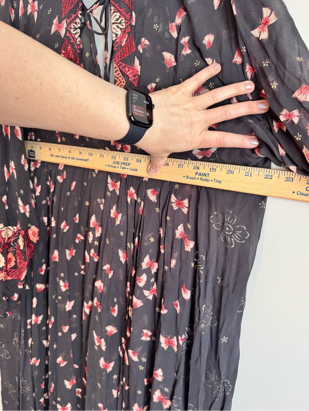 Free People Viceroy Embroidered Sheer Maxi Dress large boho festival - Picture 9 of 11